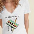 70s 80s 90s Retro Party Costume Nostalgia Cassette Women's Jersey Short Sleeve Deep V-Neck Tshirt