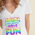 80's Girls Just Wanna Have Fun Nostalgia 1980s Style Premium Tri-Blend Women's Jersey Short Sleeve Deep V-Neck Tshirt 80's Girls Just Wanna Have Fun Nostalgia 1980s Style Premium Tri-Blend Women's Jersey Short Sleeve Deep V-Neck Tshirt