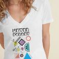 80s Nostalgia Never Forget Women's Jersey Short Sleeve Deep V-Neck Tshirt