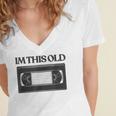 80s VHS Video Cassette Nostalgia Women's Jersey Short Sleeve Deep V-Neck Tshirt 80s VHS Video Cassette Nostalgia Women's Jersey Short Sleeve Deep V-Neck Tshirt