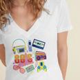 80's Vintage Cassette Tape Nostalgia Mixtape Era 1980s Retro Premium Tri-Blend Women's Jersey Short Sleeve Deep V-Neck Tshirt