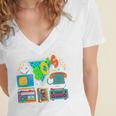 80's Vintage Cassette Tape Nostalgia Mixtape Era 1980s Retro Women's Jersey Short Sleeve Deep V-Neck Tshirt