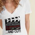 8th Grade Graduation 2026 Graduate Clapperboard Women's Jersey Short Sleeve Deep V-Neck Tshirt