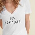 90s Nostalgia Nostalgic Statement Premium Tri-Blend Women's Jersey Short Sleeve Deep V-Neck Tshirt