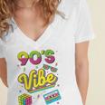 90s Nostalgia Retro Apparel 90'S Vibe Retro Premium Tri-Blend Women's Jersey Short Sleeve Deep V-Neck Tshirt