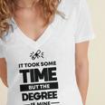 Adult College Graduation Women's Jersey Short Sleeve Deep V-Neck Tshirt