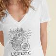 Adult Coloring Book Namaste Yoga Flowers Women's Jersey Short Sleeve Deep V-Neck Tshirt Adult Coloring Book Namaste Yoga Flowers Women's Jersey Short Sleeve Deep V-Neck Tshirt
