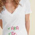AKA Doctor Medical Worker Appreciation Graduation Women's Jersey Short Sleeve Deep V-Neck Tshirt