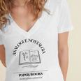 Analogue Nostalgia Paper Books Book Graphic Women's Jersey Short Sleeve Deep V-Neck Tshirt Analogue Nostalgia Paper Books Book Graphic Women's Jersey Short Sleeve Deep V-Neck Tshirt