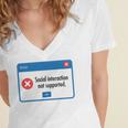 Anti Social Introvert Social Interaction Not Supported Women's Jersey Short Sleeve Deep V-Neck Tshirt Anti Social Introvert Social Interaction Not Supported Women's Jersey Short Sleeve Deep V-Neck Tshirt
