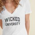 Antisocial WICKED UNIVERSITY Introvert Don't Call Me U Women's Jersey Short Sleeve Deep V-Neck Tshirt