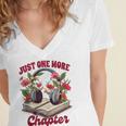 Audiobook Lover Bookish Headphones Just One More Chapter Women's Jersey Short Sleeve Deep V-Neck Tshirt