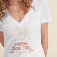 Avoiding Small Talk Issues Anti Social Sarcastic Introvert Women's Jersey Short Sleeve Deep V-Neck Tshirt