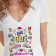 Back To 90's Christmas Nostalgia Quotes Graphic Premium Tri-Blend Women's Jersey Short Sleeve Deep V-Neck Tshirt