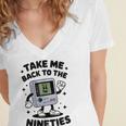 Take Me Back To The Nineties 90's Retro Gamer Nostalgia Women's Jersey Short Sleeve Deep V-Neck Tshirt Take Me Back To The Nineties 90's Retro Gamer Nostalgia Women's Jersey Short Sleeve Deep V-Neck Tshirt