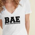 BAE And Educated Black History Month Graduation Women's Jersey Short Sleeve Deep V-Neck Tshirt