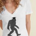 Bigfoot Graduate Shirt Cute Sasquatch Graduation Women's Jersey Short Sleeve Deep V-Neck Tshirt