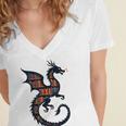 Book Lover Bookworm Reading Books Dragon Women's Jersey Short Sleeve Deep V-Neck Tshirt