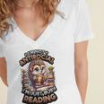 Book Lover Hedgehog Reading Books Introvert Bookworm Women's Jersey Short Sleeve Deep V-Neck Tshirt