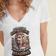 Book Lover Hedgehog Reading Books Introvert Bookworm Women's Jersey Short Sleeve Deep V-Neck Tshirt