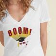 Boom Graduation Hat And Diploma For Proud Graduate Women's Jersey Short Sleeve Deep V-Neck Tshirt