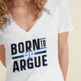 Born To Argue Graduation Lawyer Advocate Attorney Law Women's Jersey Short Sleeve Deep V-Neck Tshirt