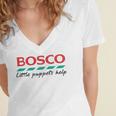 Bosco Little Puppets Help Irish Nostalgia Retro 80s Premium Tri-Blend Women's Jersey Short Sleeve Deep V-Neck Tshirt