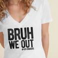 Bruh We Out 4th Graders Fourth Grade Graduation Class 2026 Women's Jersey Short Sleeve Deep V-Neck Tshirt