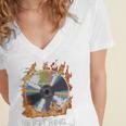 Buffering Glitched CD On Fire 2000s Nostalgia Women's Jersey Short Sleeve Deep V-Neck Tshirt