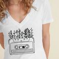 Cassette Tee 80s 90s Retro Party Costume Nostalgia Cassette Women's Jersey Short Sleeve Deep V-Neck Tshirt