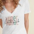 Cath Lab Nurse Catheter Laboratory Nurse Graduation Women's Jersey Short Sleeve Deep V-Neck Tshirt