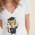 Cheetah Graduation Cute Kindergarten Elementary High School Women's Jersey Short Sleeve Deep V-Neck Tshirt