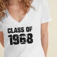 Class Of 1968 High School College Graduation Reunion Women's Jersey Short Sleeve Deep V-Neck Tshirt