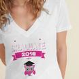 Class Of 2018 Preschool Graduation Girls Pre K Women's Jersey Short Sleeve Deep V-Neck Tshirt