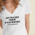 Class Of 2019 4 Year Sentence Graduation High School Women's Jersey Short Sleeve Deep V-Neck Tshirt