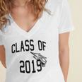 Class Of 2019-High School College University GRADUATION Women's Jersey Short Sleeve Deep V-Neck Tshirt