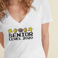 Class Of 2020 Senior Retro Video Game Graduation Gamer Women's Jersey Short Sleeve Deep V-Neck Tshirt