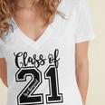Class Of 2021 Senior 21 Cool Graduation Women's Jersey Short Sleeve Deep V-Neck Tshirt