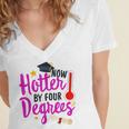 Class Of 2022 Four Degrees Hotter Graduation Day Master Grad Women's Jersey Short Sleeve Deep V-Neck Tshirt