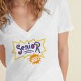 Class Of 2022 Senior Year 90's TV Style Graduation For Grad Women's Jersey Short Sleeve Deep V-Neck Tshirt