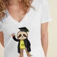 Class Of 2022 Sloth Graduation Masters College High School Women's Jersey Short Sleeve Deep V-Neck Tshirt