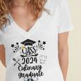 Class Of 2024 Culinary Graduate Culinary Chef Graduation Women's Jersey Short Sleeve Deep V-Neck Tshirt
