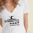 Class Of 2025 Gymnastics Mom Senior Gymnast Graduation Women's Jersey Short Sleeve Deep V-Neck Tshirt