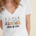 Class Of 2025 Senior 25 High School Graduation Women's Jersey Short Sleeve Deep V-Neck Tshirt