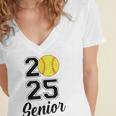 Class Of 2025 Softball Senior Graduation Graduate Women Women's Jersey Short Sleeve Deep V-Neck Tshirt