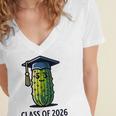 Class Of 2026 Graduation Pickle Trendy Graduate Humor Women's Jersey Short Sleeve Deep V-Neck Tshirt