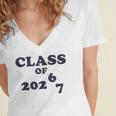 Class Of 2026 Graduation So Done Grade Middle High School Women's Jersey Short Sleeve Deep V-Neck Tshirt