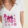 Class Of 2026 Senior Coquette Pink Bow Graduation Family Premium Tri-Blend Women's Jersey Short Sleeve Deep V-Neck Tshirt