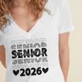 Class Of 2026 Senior Graduation Year Women's Jersey Short Sleeve Deep V-Neck Tshirt