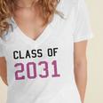 Class Of 2031 Graduation T-Shirt Women's Jersey Short Sleeve Deep V-Neck Tshirt